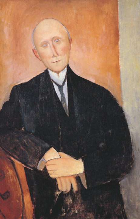 Seated Man with Orange Background (mk39)